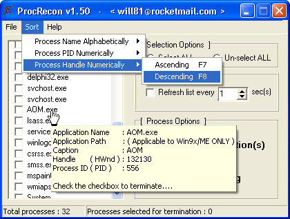 ProcRecon Screenshot